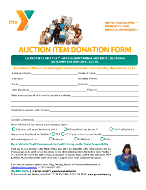  Ymca Donation Form 2017-2024