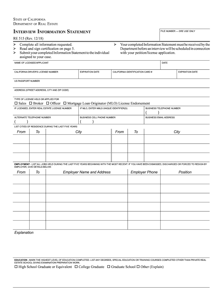 Get and Sign Re 515 2018-2022 Form
