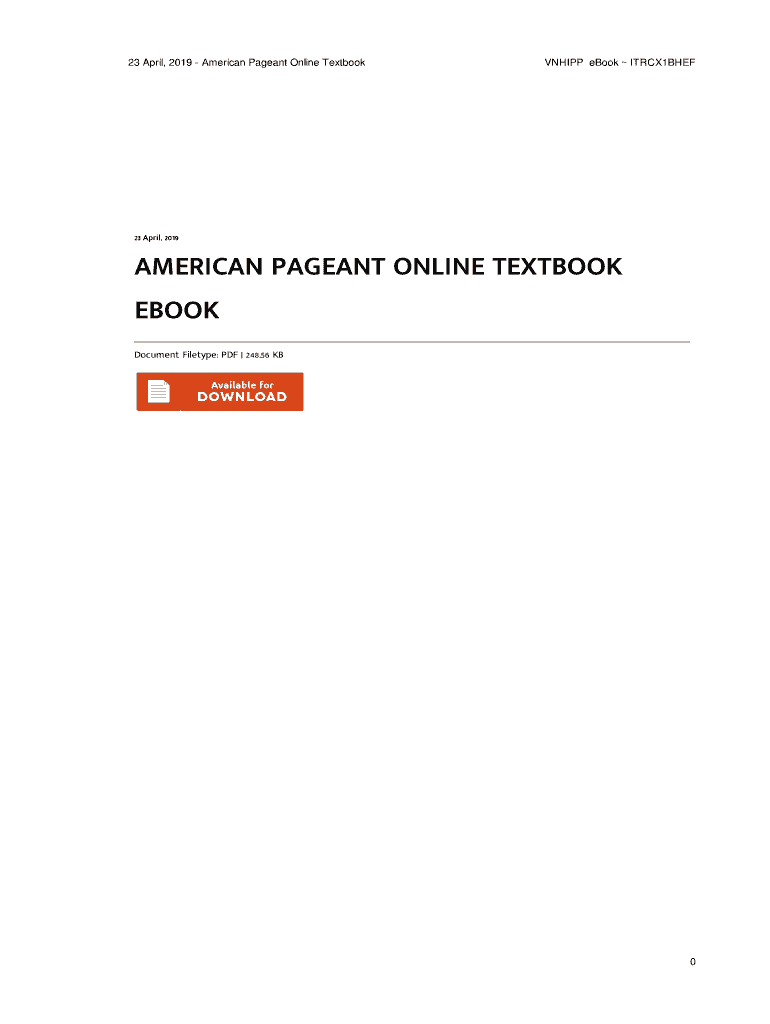 The American Pageant 16th Edition PDF  Form