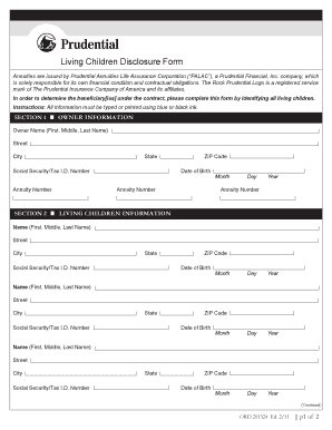 Annuity Insurance Prudential  Form