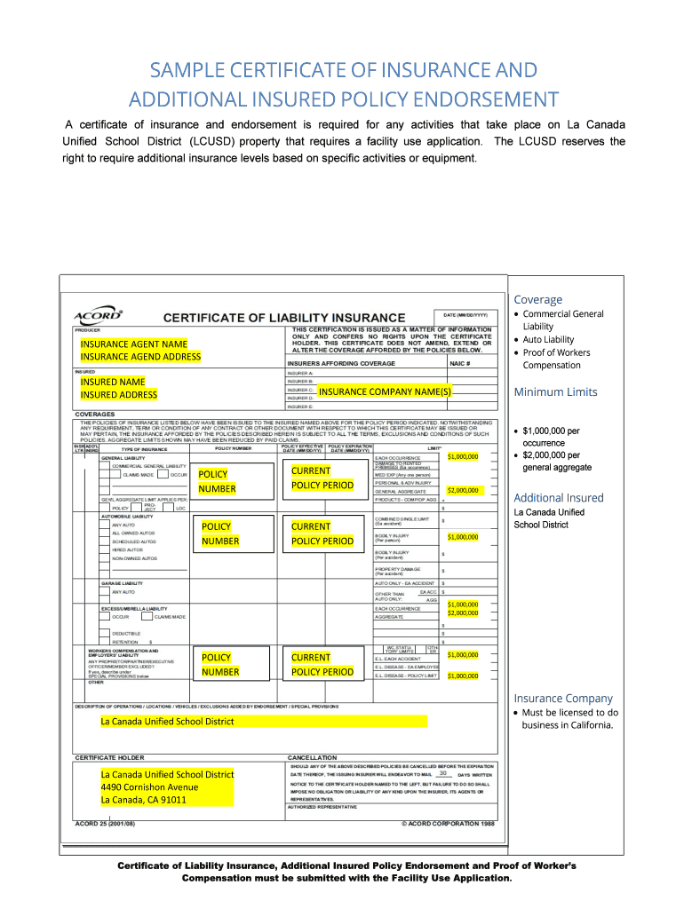 Additional Insured  Form