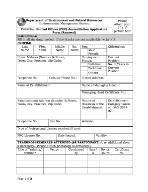 Pco Accreditation Application Form