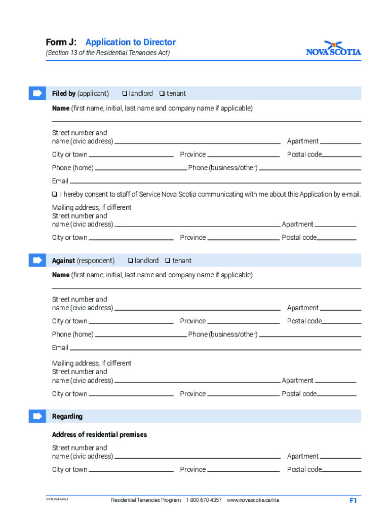 Form J Tenancy Board