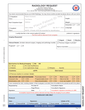 Scgh Radiology  Form