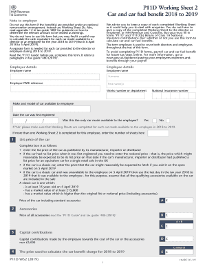  Blank P11d Form 20 2019