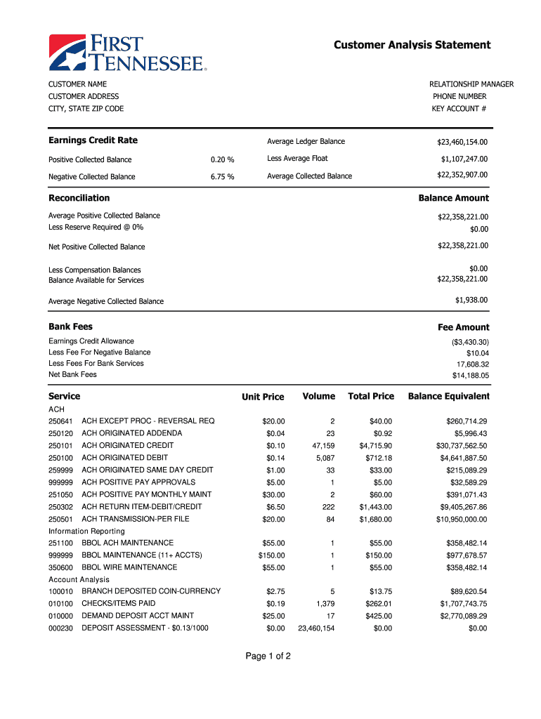 First Horizon Bank Statement Template  Form