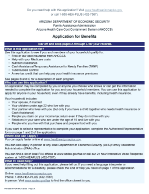  Health E Arizona Plus Application for BenefitsArizona Department of 2019