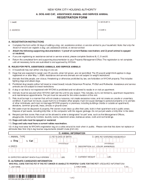 NYCHA Pet Registration Form