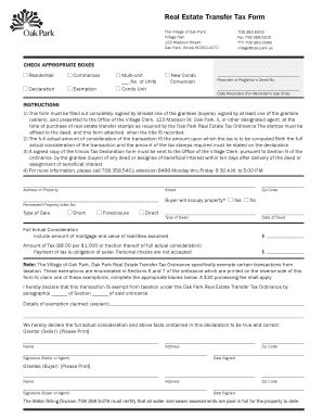 Oak Lawn Transfer Stamps  Form