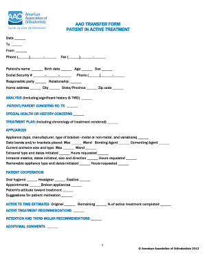 Aao Transfer Form