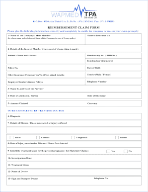 Wapmed Claim Form