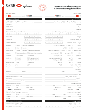 Credit Card Application Form PDF