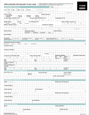 Fcmb Loan for Salary Earners  Form