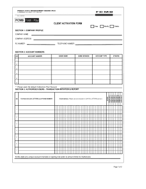 Fcmb Online Business Version  Form