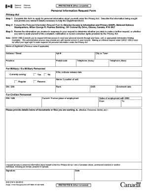 DND Personal Information Request Form
