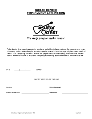Guitar Center Jobs  Form