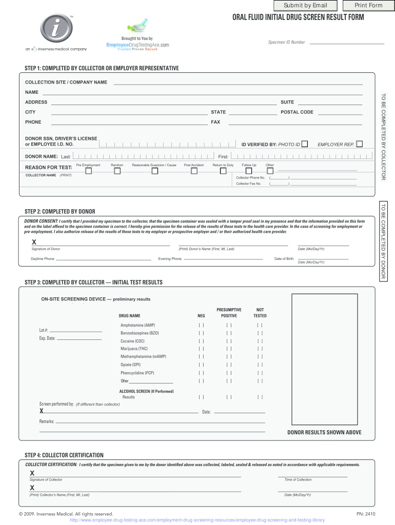 Photocopy Template for IScreen OFD Employee Drug Testing Kits the Photocopy Template for IScreen OFD Drug Screening Kits Found  Form