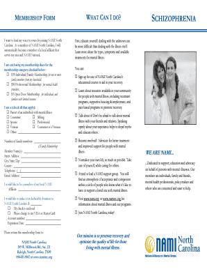 Schizophrenia Brochure Form