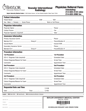 Physician Referral Form Baylor Health Care Baylorhealth