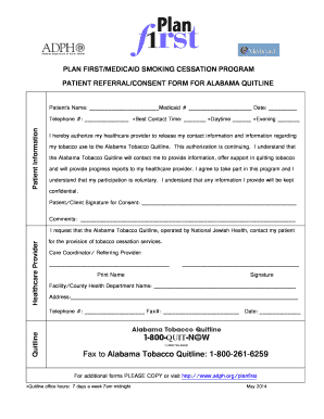 Patient ReferralConsent Form Alabama Department of Public Health Adph