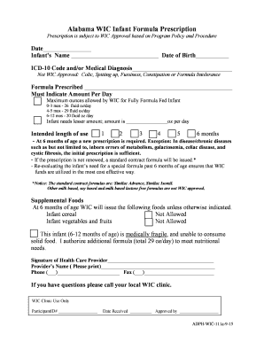 Alabama Wic Infant Formula Prescription