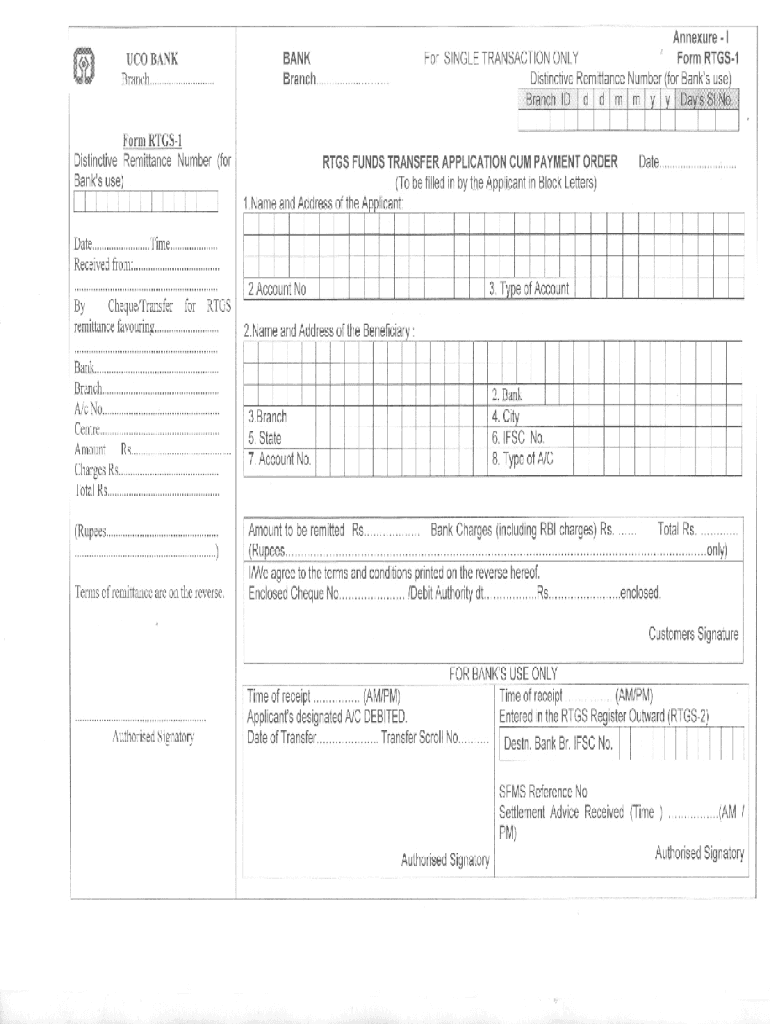 Icici Bank Rtgs Form Print PDF