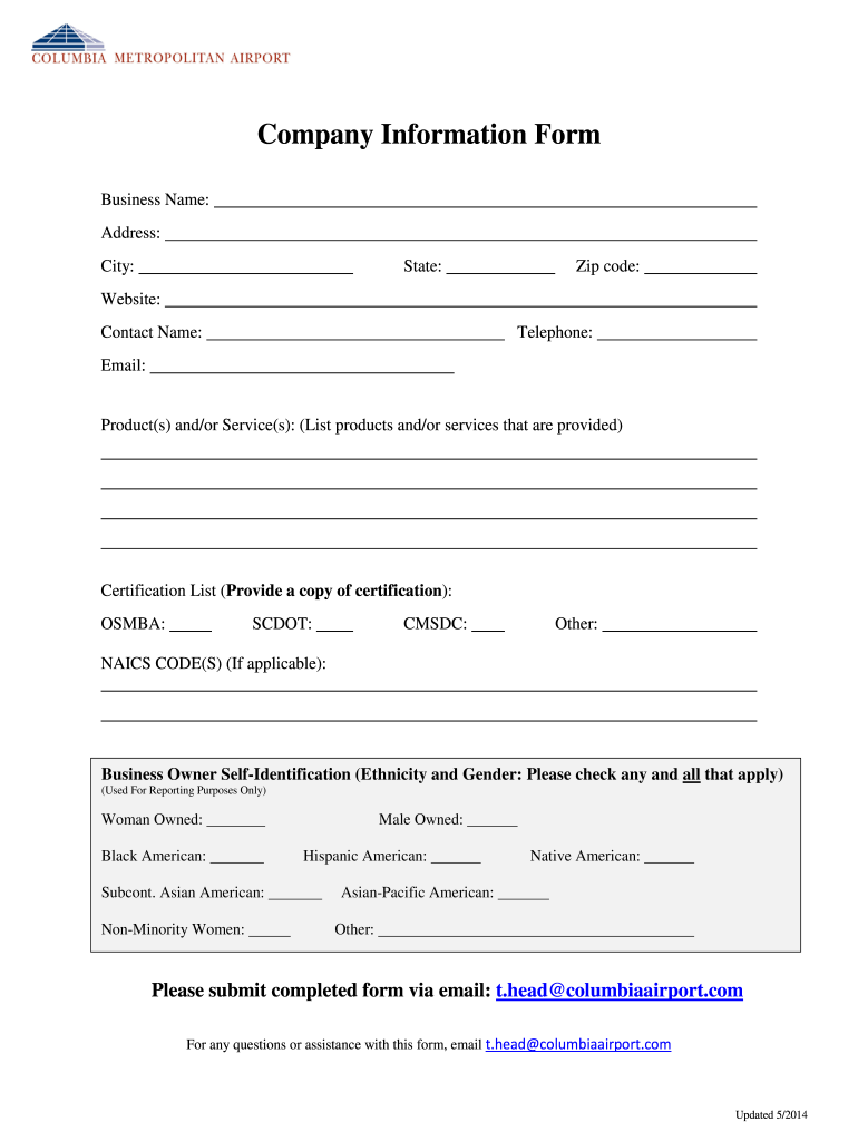  Company Information Form Update 5 PDF 2014-2024