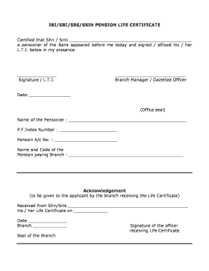 Life Certificate Form