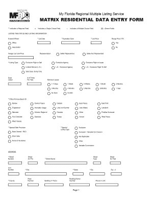 Residential Listing Form