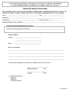 Resignation form - Fill Out and Sign Printable PDF Template | SignNow