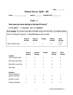 Qor 40 Questionnaire PDF  Form