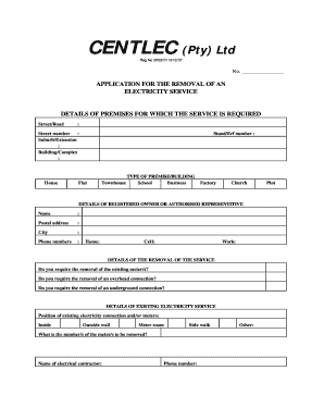 Centlec Application Form