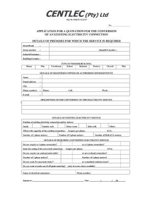 Centlec Application for Conversion of an Existing Electricity Form