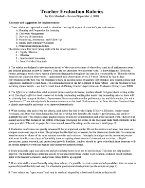 Kim Marshall Rubric  Form