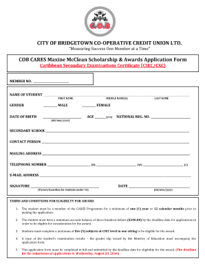  Scholarship Form PDF 2014