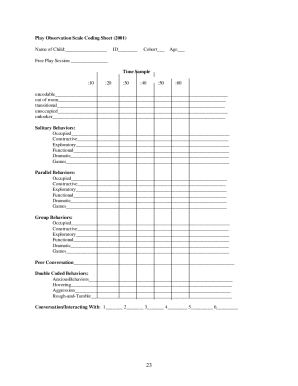 Play Observation Scale  Form