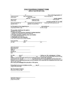 Child Guardian Consent Form