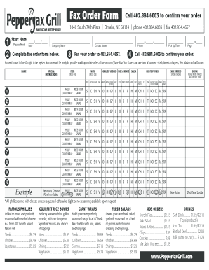 Pepperjax Menu PDF  Form