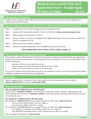 Medical Card Application  Form