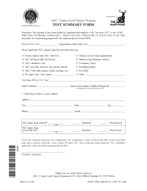  Akc Cgc Test Summary 2012