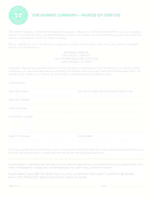 The Honest Company General Notice Form PDF Honest Dsap Edgekey