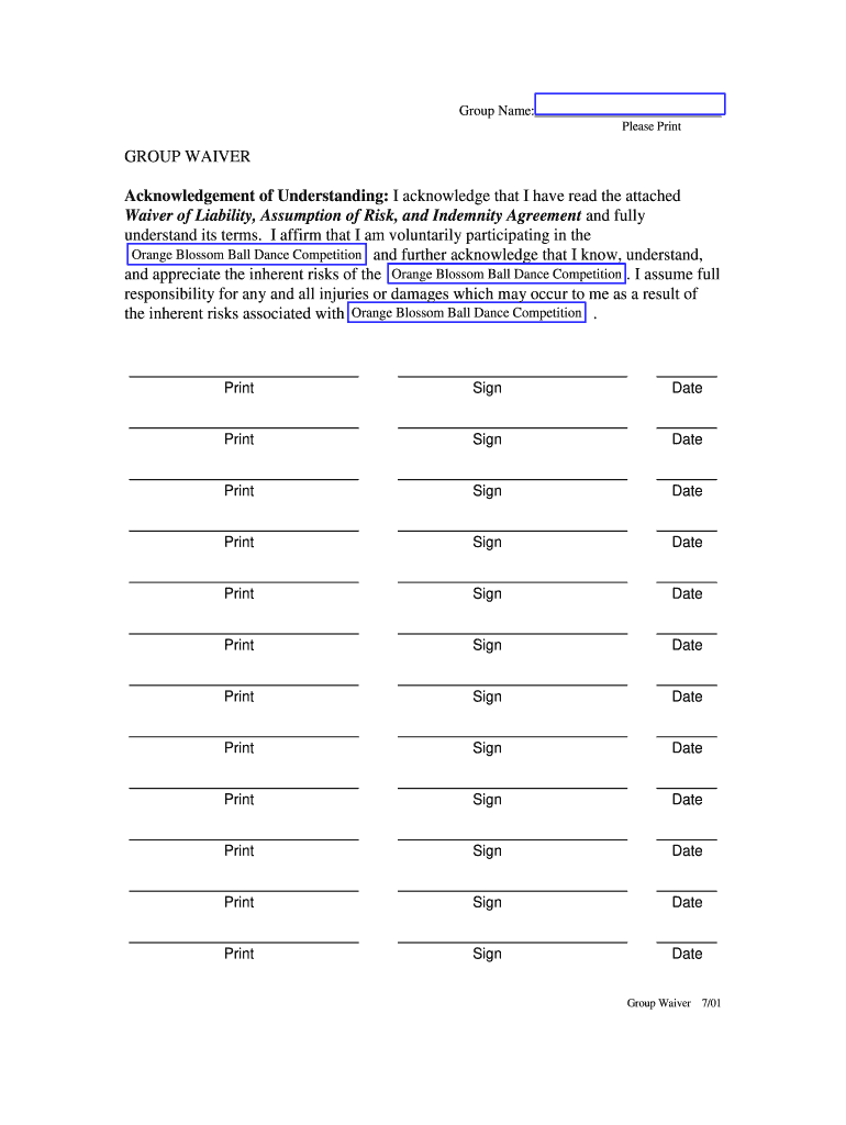  Group Waiver 2001-2024