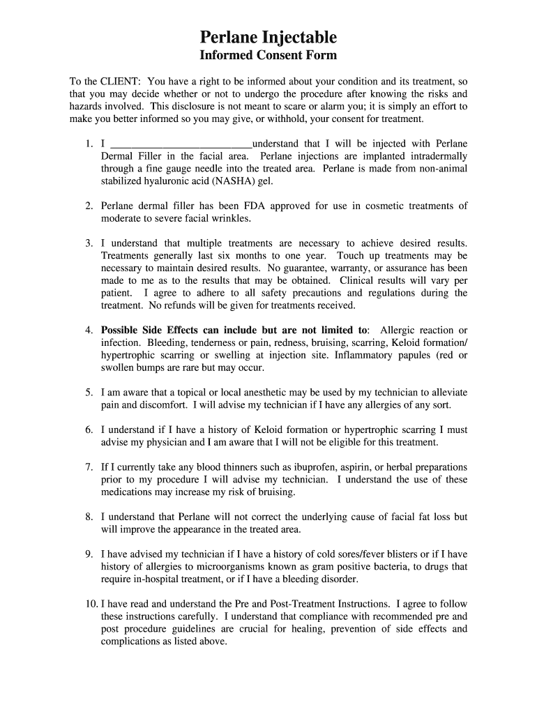Dermal Filler Consent PDF Form