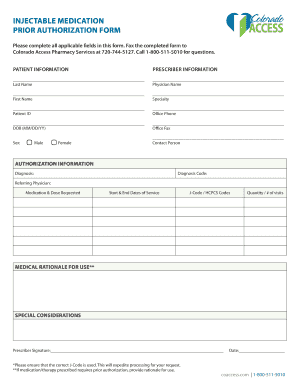 Acaria Health Prior Authorization Form