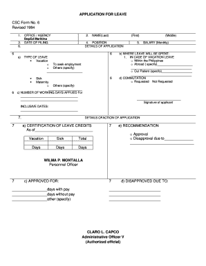 Deped Maternity Leave Form for Teachers