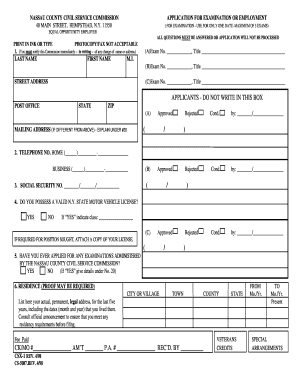 Nassau Civil Form