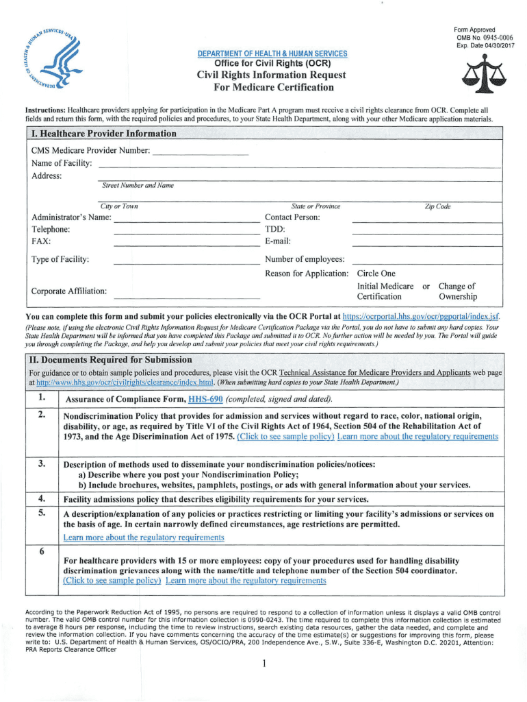 Get and Sign Florida Certification Civil Rights Information Request Form 2017-2022