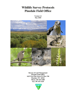 Wildlife Survey Protocols Pinedale Field Office Bureau of Land Blm  Form