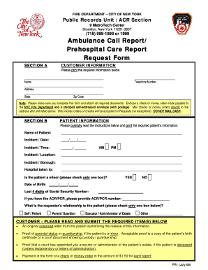 Ambulance Call Report Example  Form