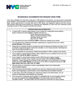 Hra Reasonable Accommodation  Form